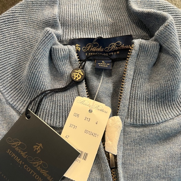 Supima® Cotton Half-Zip Sweater L - Picture 5 of 5